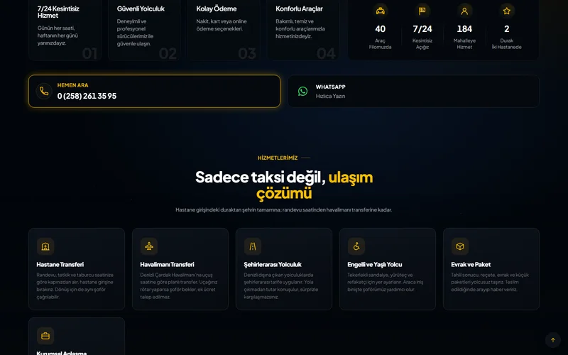Denizli Hastane Taksi hizmet bölümü