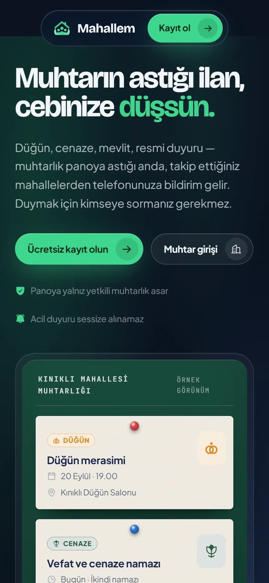 Mahallemden Haber mobil tanıtım ekranı