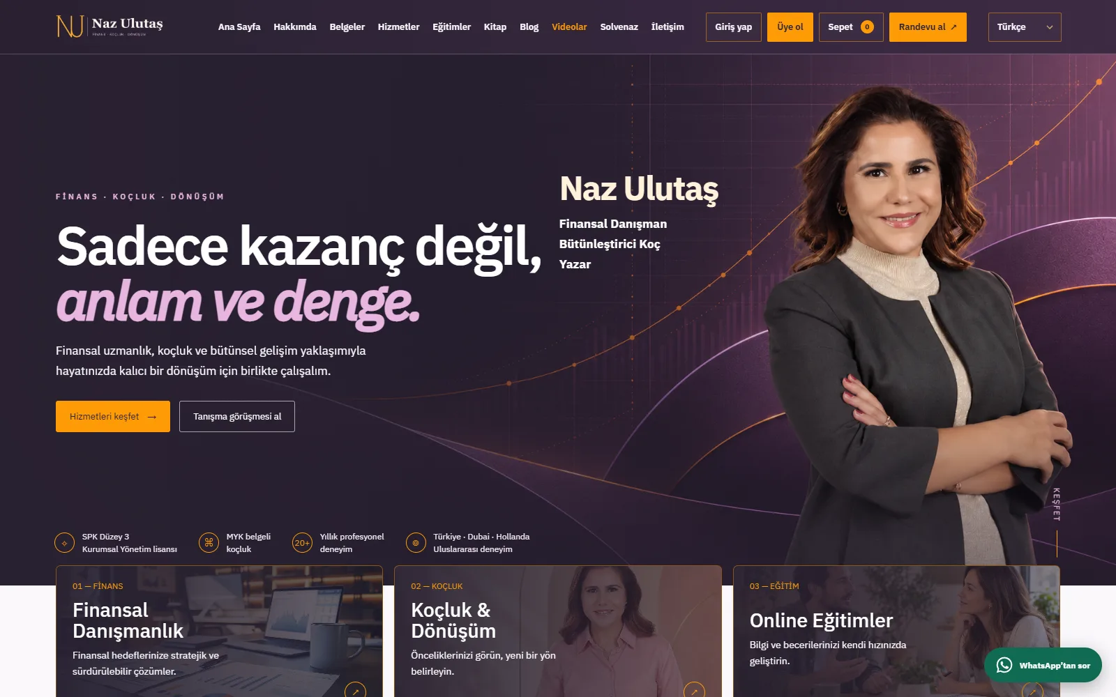 Naz Ulutaş ana sayfası: Naz Ulutaş fotoğrafı ve finans, koçluk, eğitim başlıkları