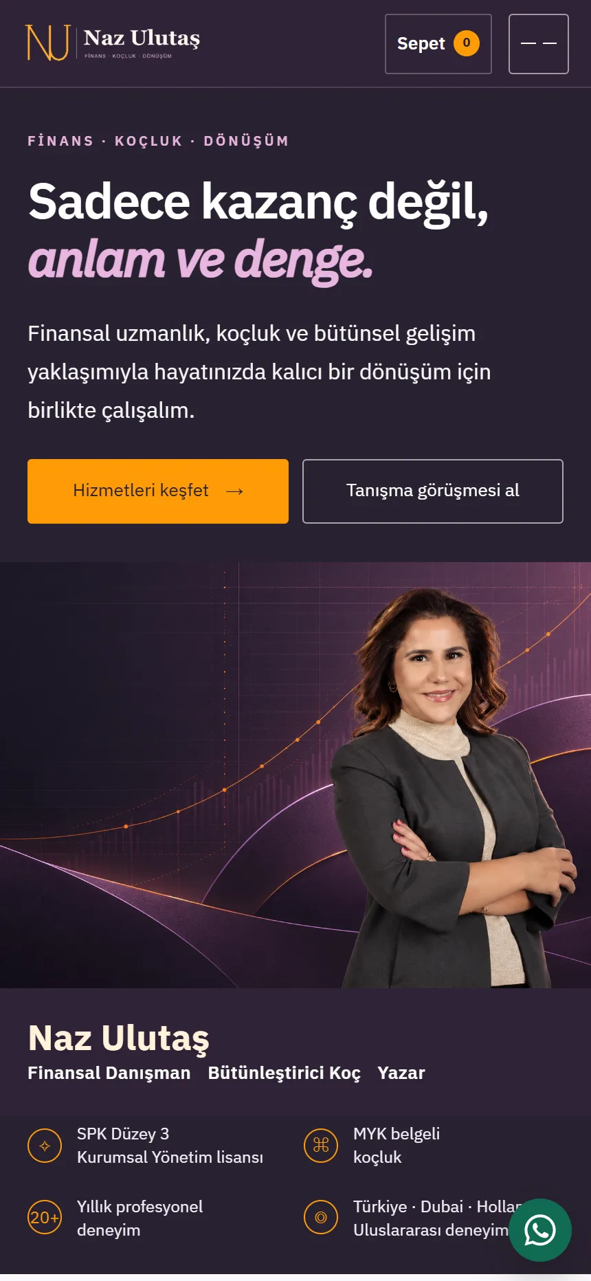 Naz Ulutaş sitesi mobil ana sayfa
