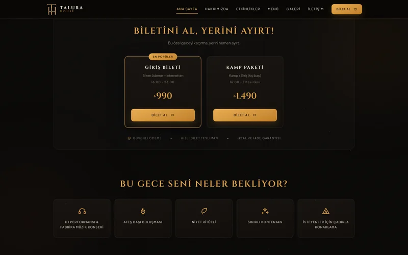 Talura House etkinlik listesi